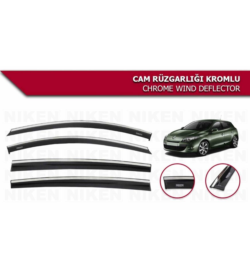 Renault Megane 3 Kromlu Cam Rüzgarlığı Niken 2011-2015 arası