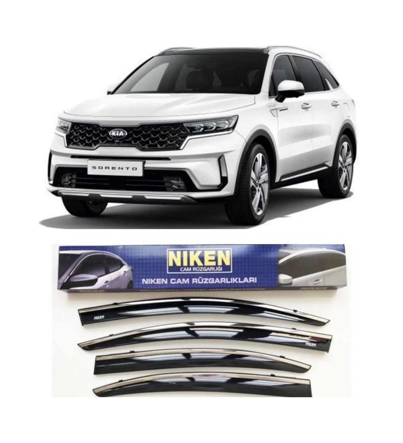 Kia Sorento Kromlu Cam Rüzgarlığı Niken 2021 sonrası uyumlu