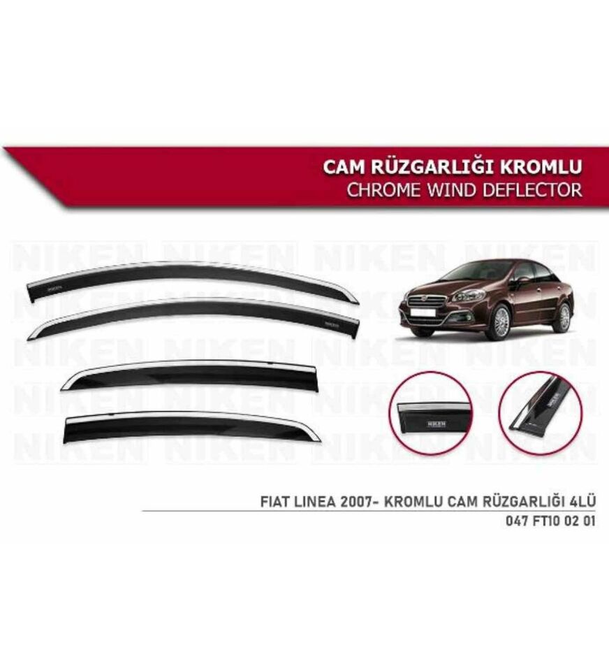 Fiat Linea Kromlu Cam Rüzgarlığı Niken 2007+ sonrası modeller uyumlu