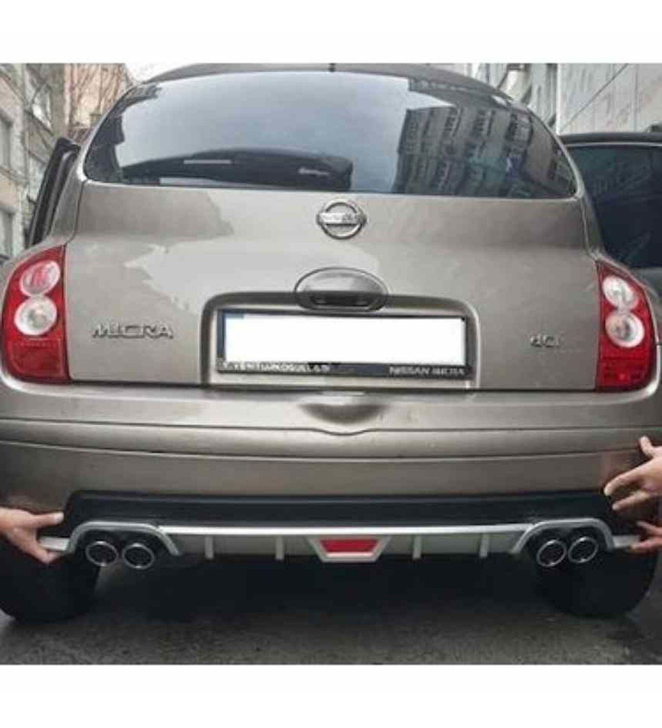 Nissan Micra uyumlu arka tampon altı difüzör Siyah tüm modeller