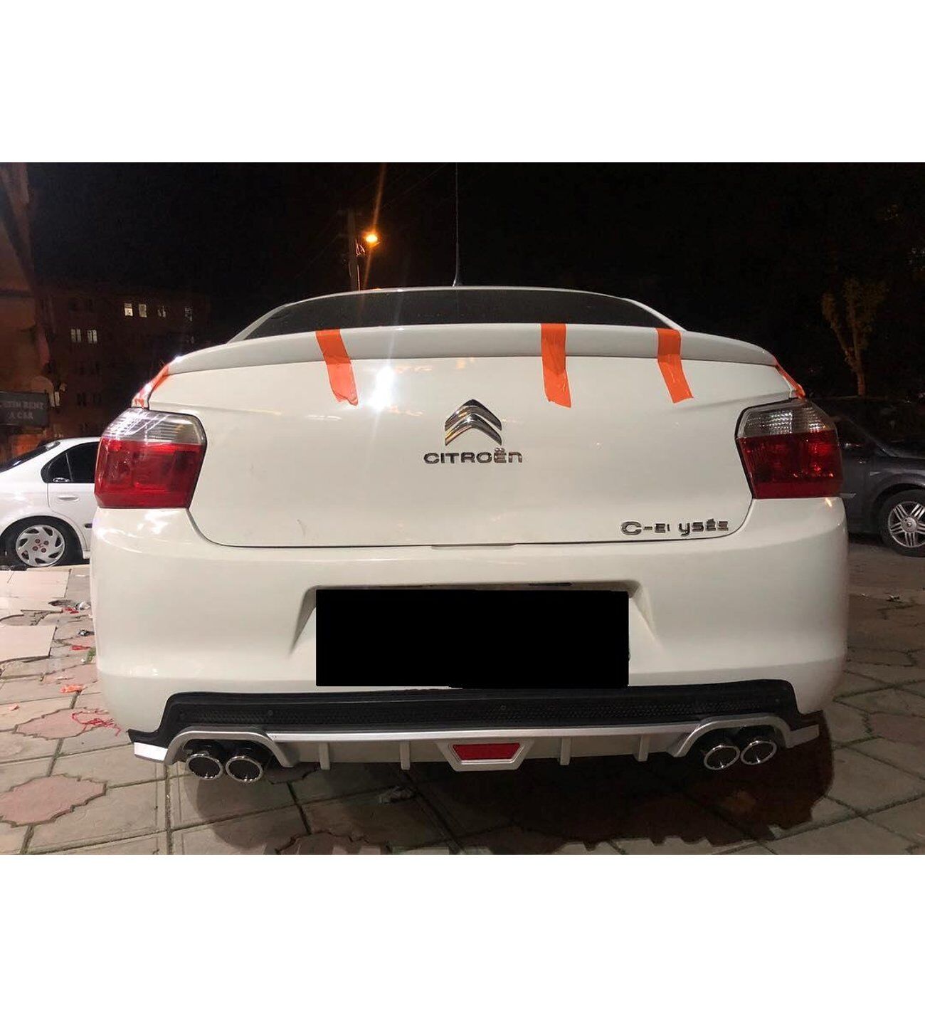 Citroen C elysee uyumlu arka tampon altı difüzör Siyah 2012 sonrası