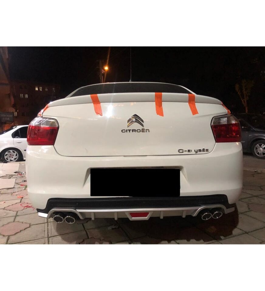 Citroen C elysee uyumlu arka tampon altı difüzör Siyah 2012 sonrası