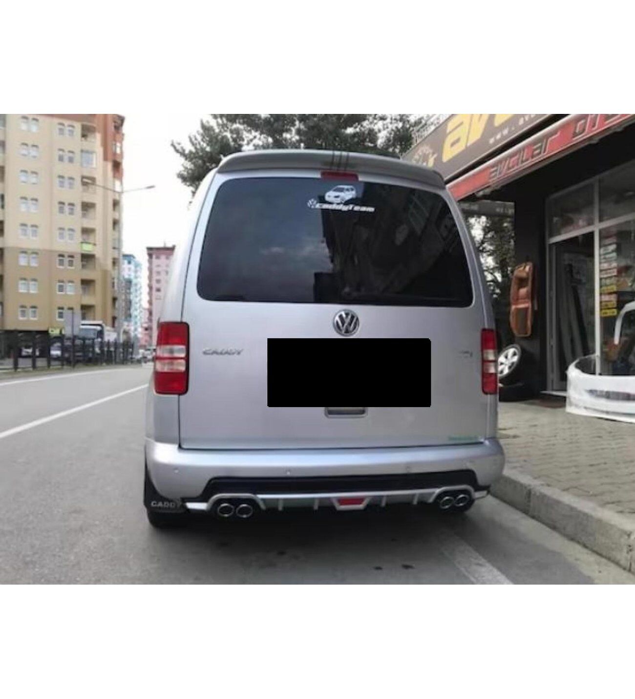 Volkswagen Caddy uyumlu arka tampon altı difüzör Gri 2003 sonrası