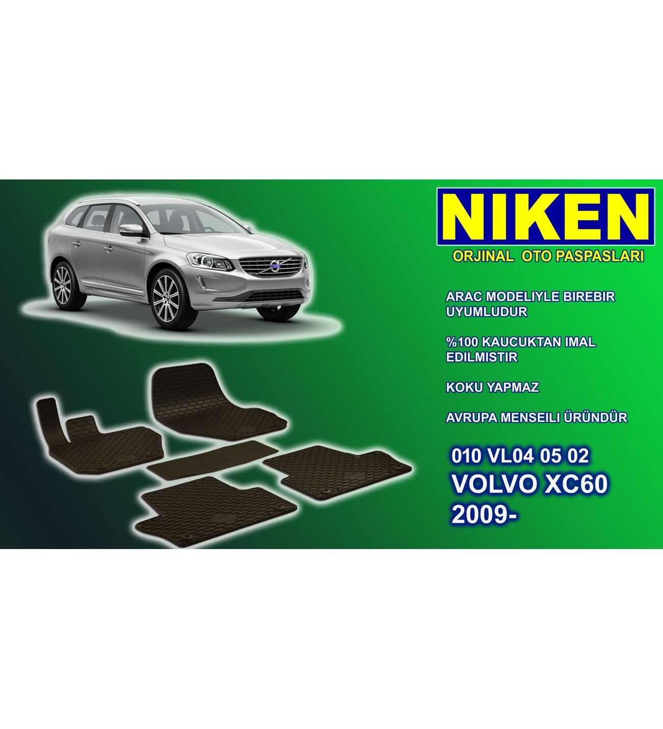 Volvo xc60 paspas 5'li kauçuk oem germany 2009+ Sonrası NİKEN