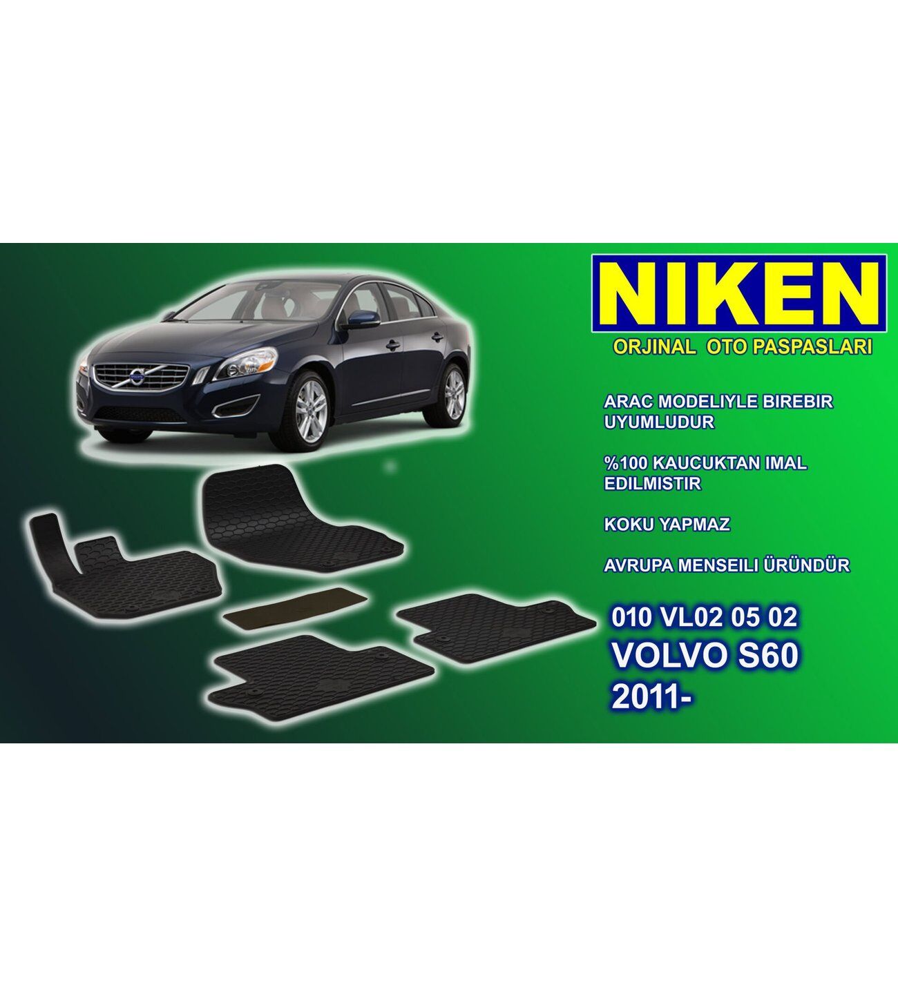 Volvo s60 paspas 5'li kauçuk oem germany 2011+ Sonrası NİKEN
