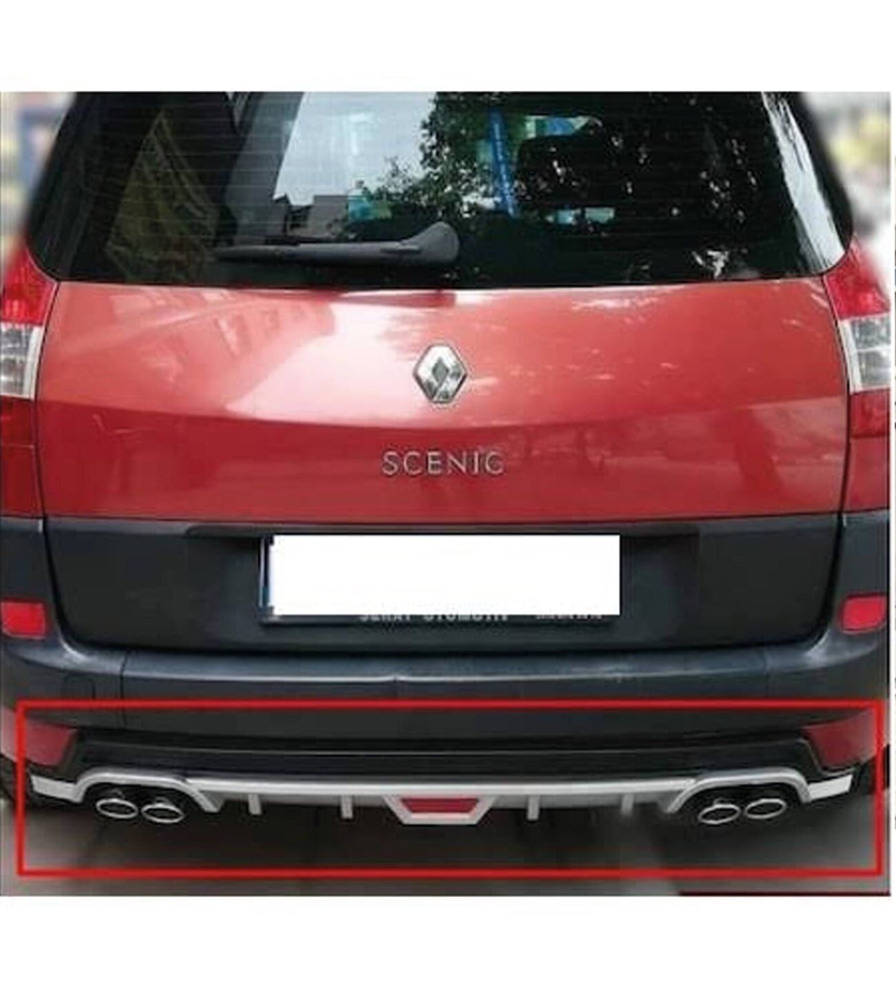Renault Scenic 1 ve 2 uyumlu arka tampon altı difüzör Siyah 1999-2009 arası