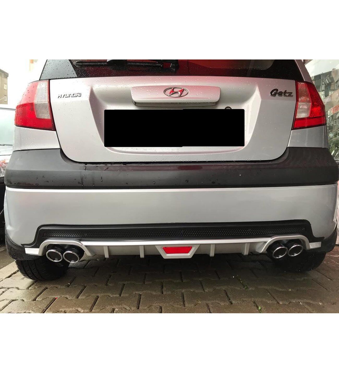 Hyundai Getz uyumlu arka tampon altı difüzör Siyah tüm modeller