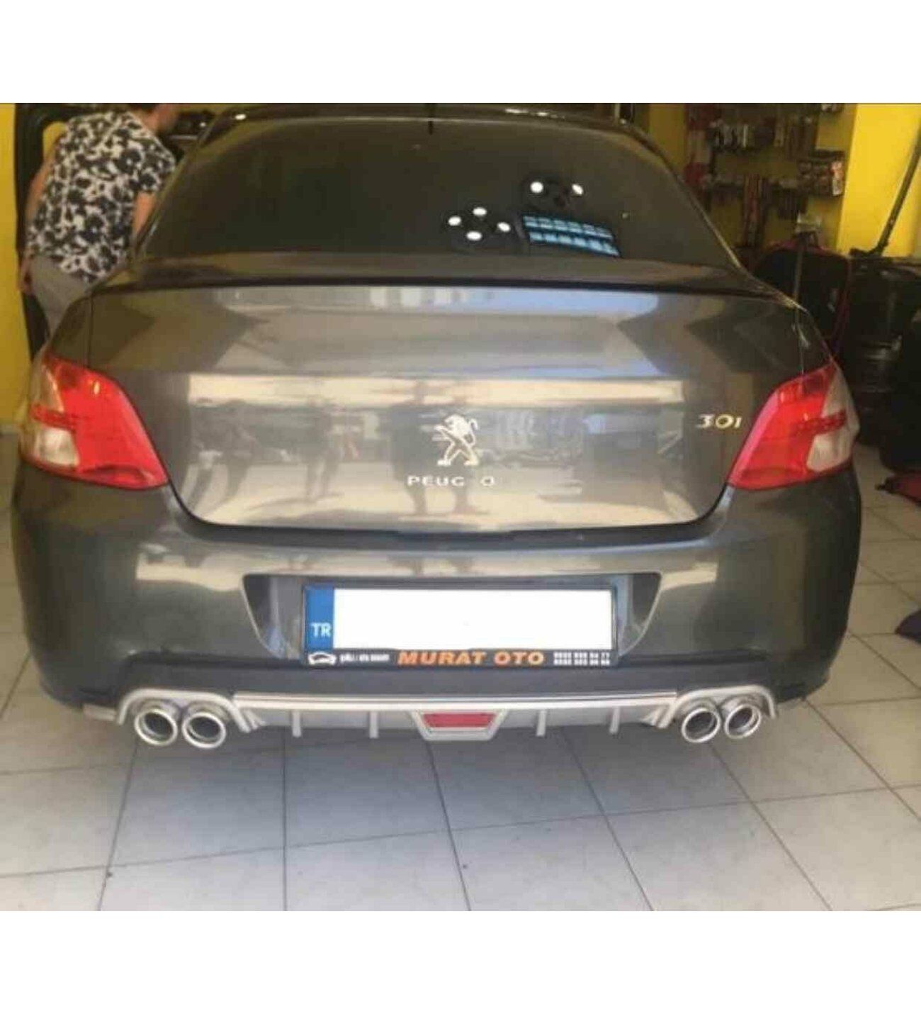 Peugeot 301 uyumlu arka tampon altı difüzör Siyah 2012 sonrası