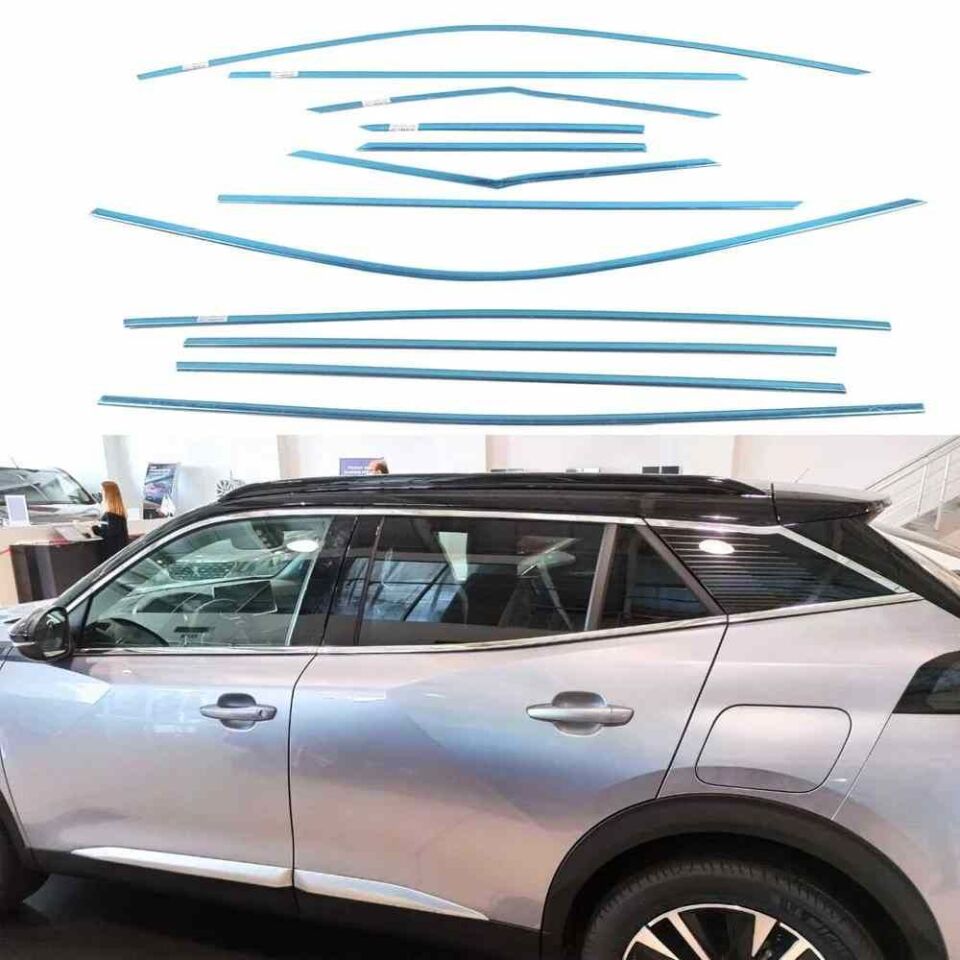 Peugeot 2008 Cam Çerçevesi 12 parça Krom Nikelajı 2020 sonrası