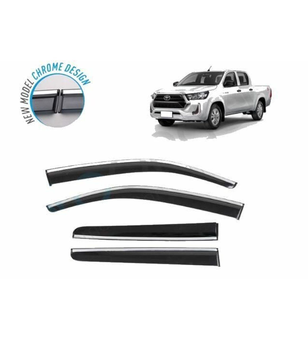 Toyota Hilux Kromlu Cam Rüzgarlığı 2015-2023 arası Sunplex