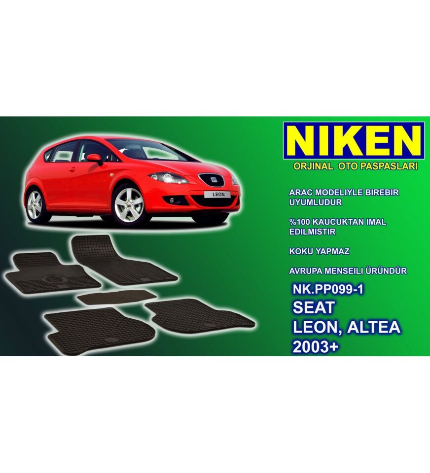 Seat Altea paspas kauçuk oem germany 2004+ Sonrası NİKEN