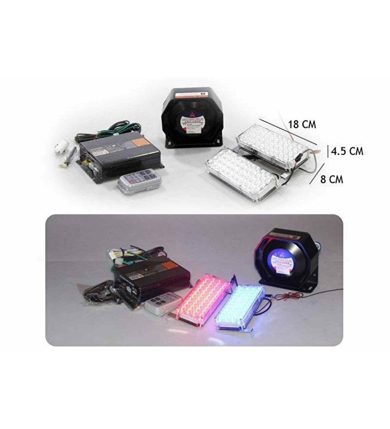 Space Mikrofonlu Metal Siren Uzaktan Kumandalı -SSSR45-1 (Çakarlı Model)
