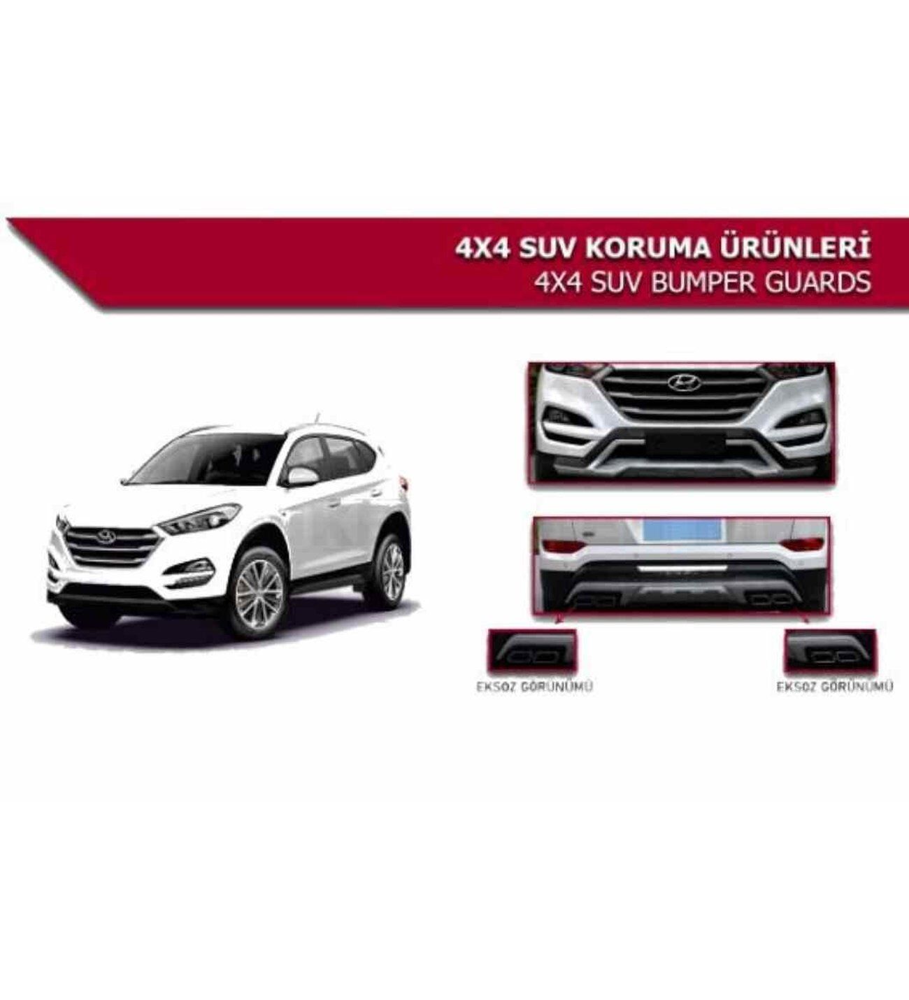 Hyundai tucson ön arka tampon koruması difüzör 2015-2018