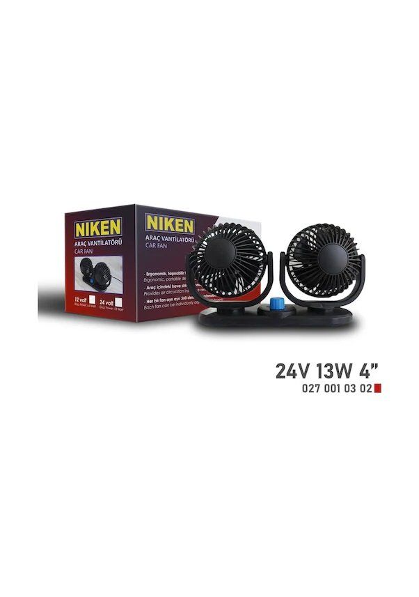 Araç Içi Vantilatör Küçük Çift Başlı 24v 4 inç Üniversal Niken