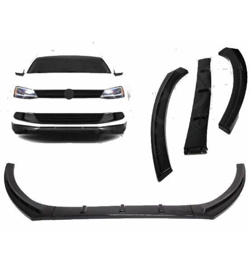 Vw Jetta uyumlu ön tampon altı lip 3 parça kulaklı pianoblack 2011 sonrası