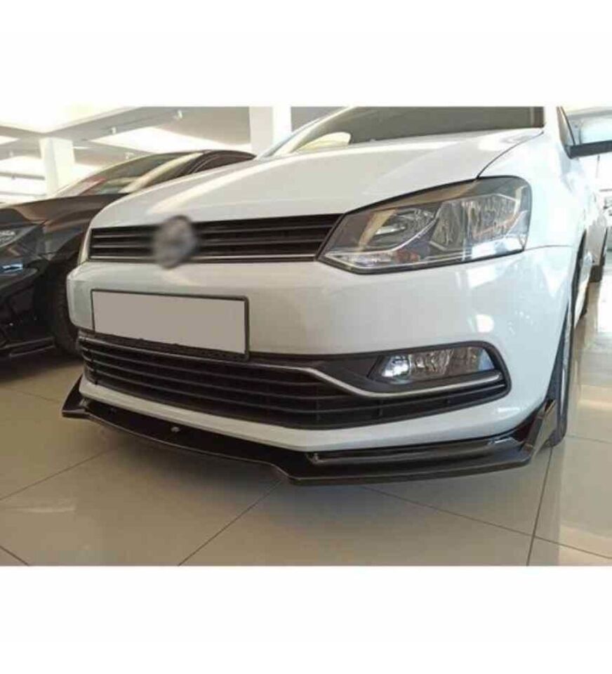 Vw Polo uyumlu ön tampon altı lip 3 parça kulaklı pianoblack 2009-2017 arası