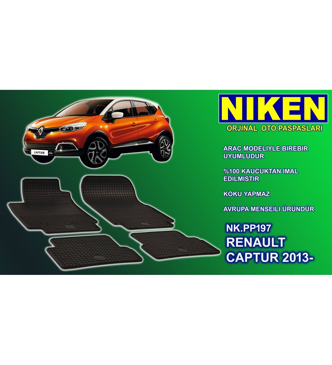 Renault Captur paspas kauçuk oem germany 2013-2020 NİKEN
