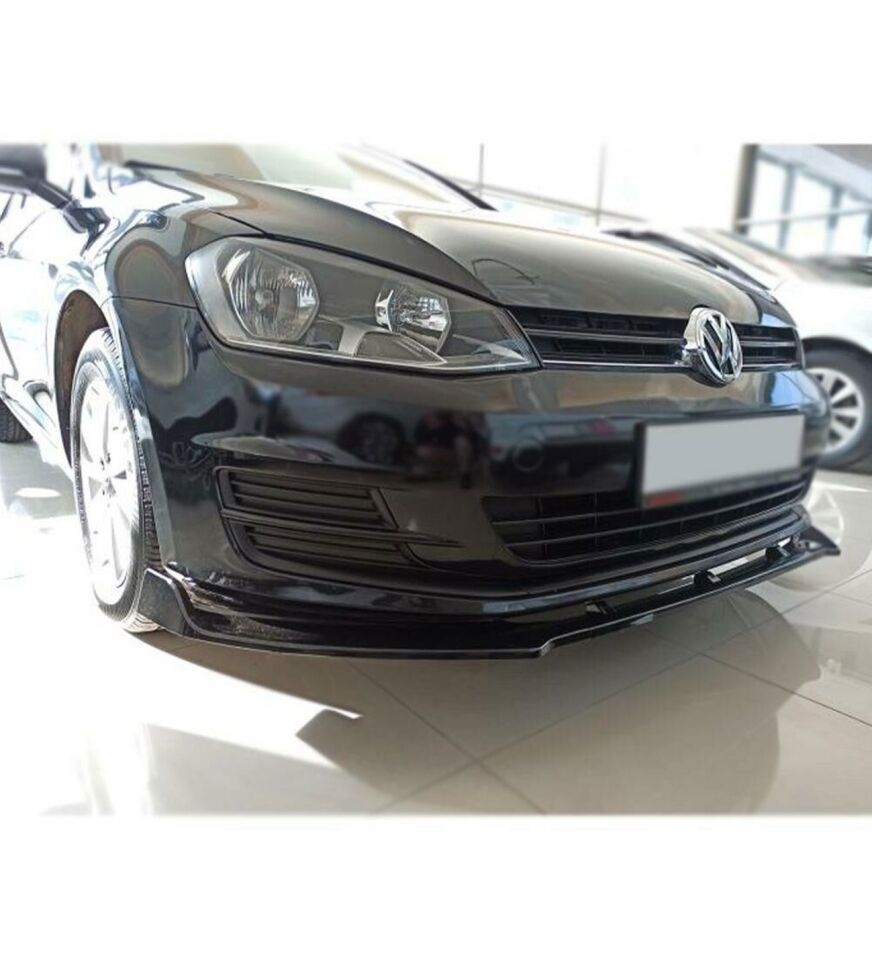 Vw Golf 7-7.5 uyumlu ön tampon altı lip 3 parça kulaklı pianoblack 2013-2020 arası