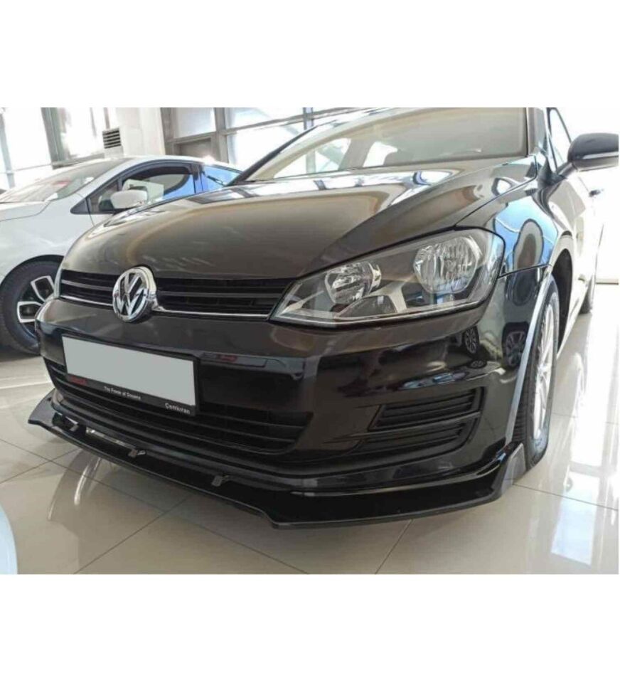 Vw Golf 7-7.5 uyumlu ön tampon altı lip 3 parça kulaklı pianoblack 2013-2020 arası