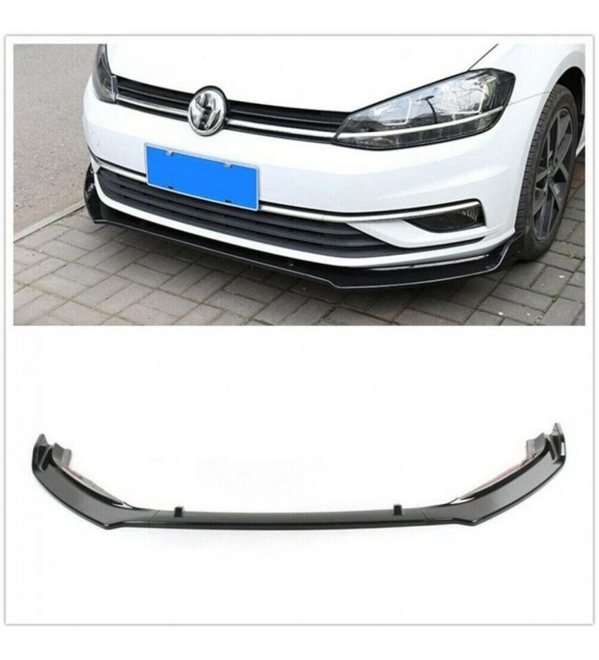 Vw Golf 7-7.5 uyumlu ön tampon altı lip 3 parça kulaklı pianoblack 2013-2020 arası