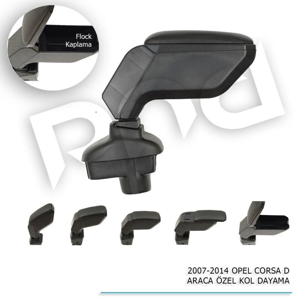 Opel Corsa D Araca Özel Kol Dayama Kolçak Siyah 2007-2014 arası modellere uyumlu