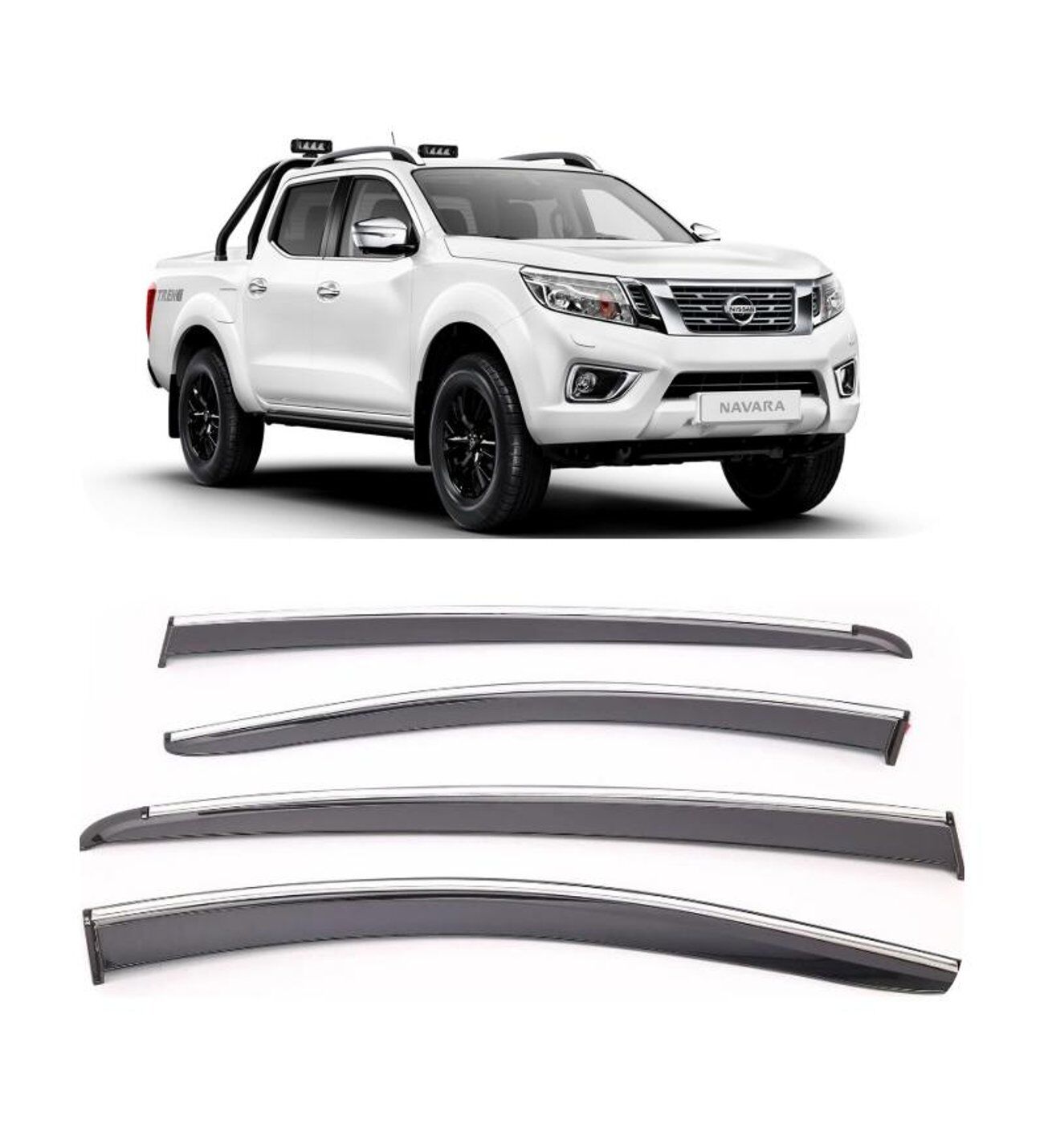 Nissan Navara Kromlu Cam Rüzgarlığı 2015-2022 arası Sunplex
