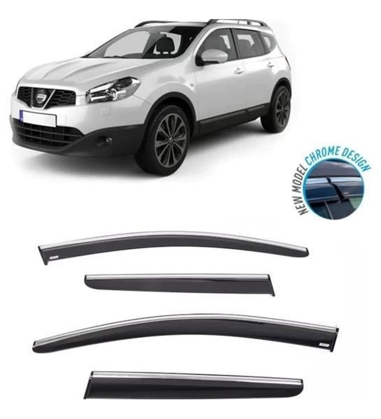 Nissan Qashqai Kromlu Cam Rüzgarlığı 2007-2014 arası Sunplex
