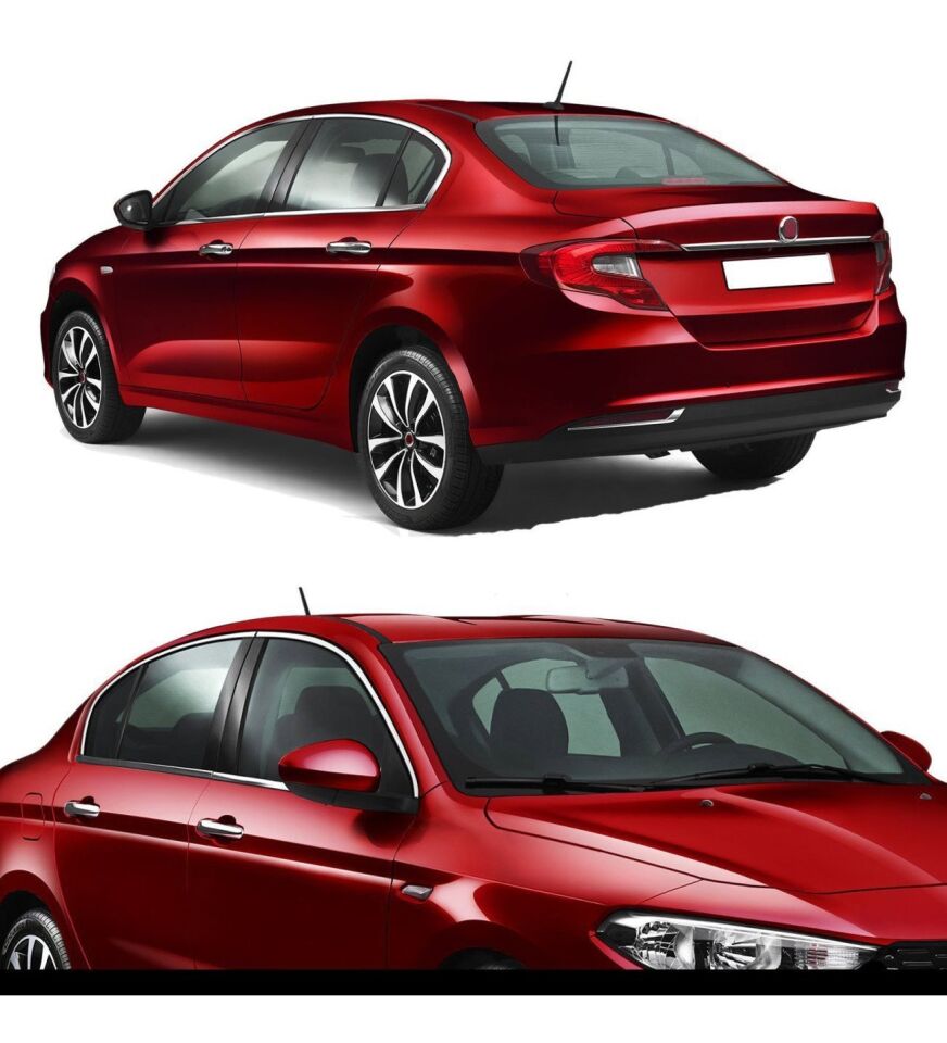 Fiat Egea Hb/Sedan-Cross 20+ Krom Cam Çerçevesi 8 Parça 2015+ Uyumlu