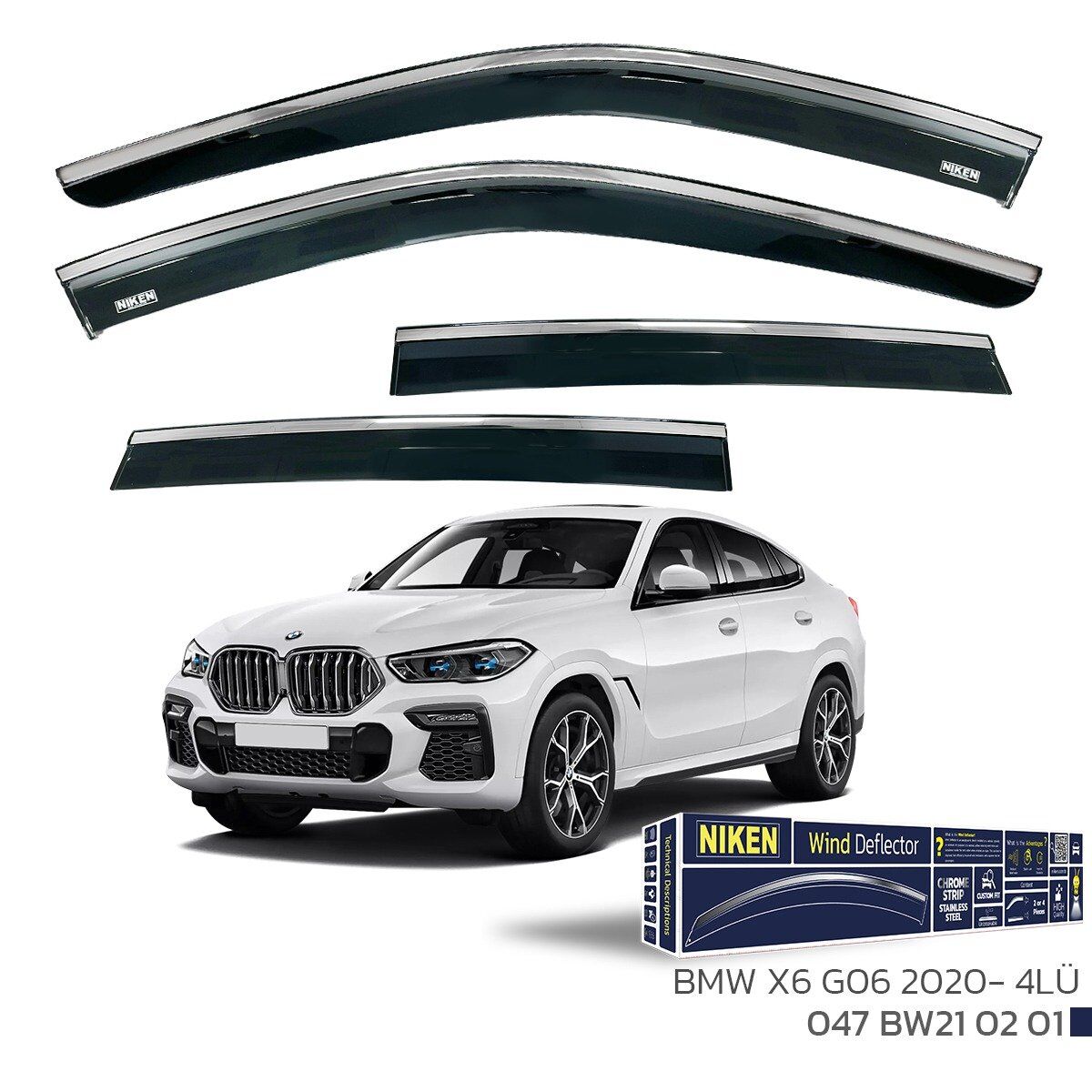 Bmw X6 G06 Cam Rüzgarlığı Kromlu 2020+ Sonrası Uyumlu