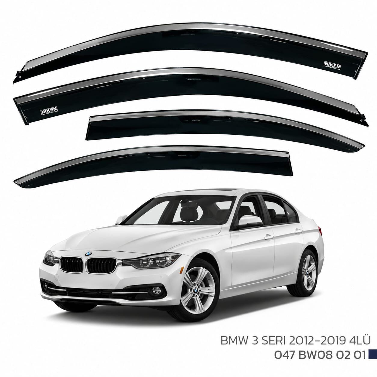 Bmw 3 Serisi F30 Cam Rüzgarlığı Kromlu 2012-2019 Arası Uyumlu