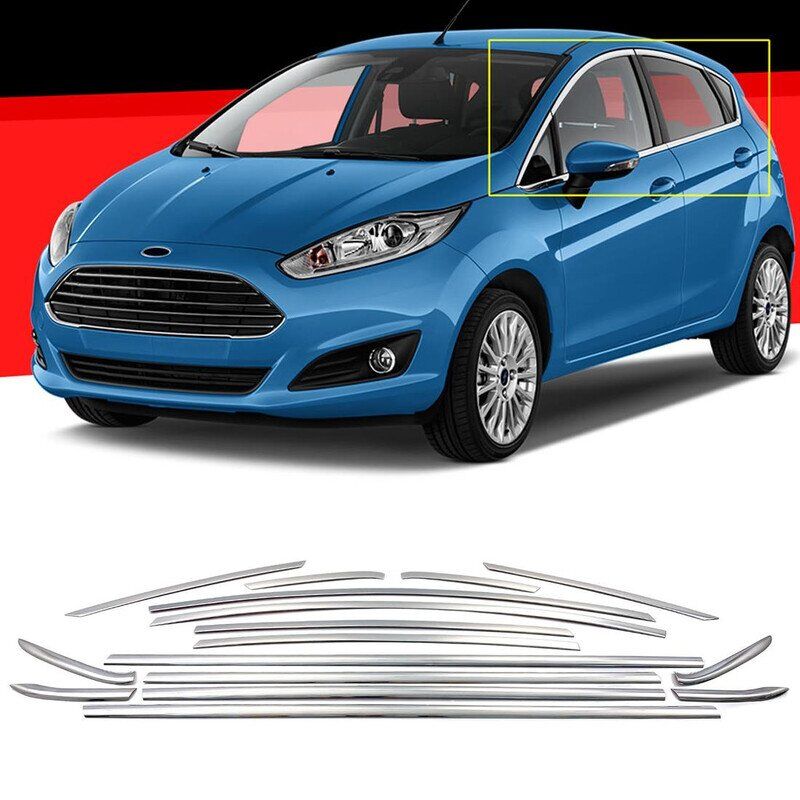 Ford Fiesta Mk7 16 parça Cam Çerçevesi Kromu 2019+ sonrası modeller