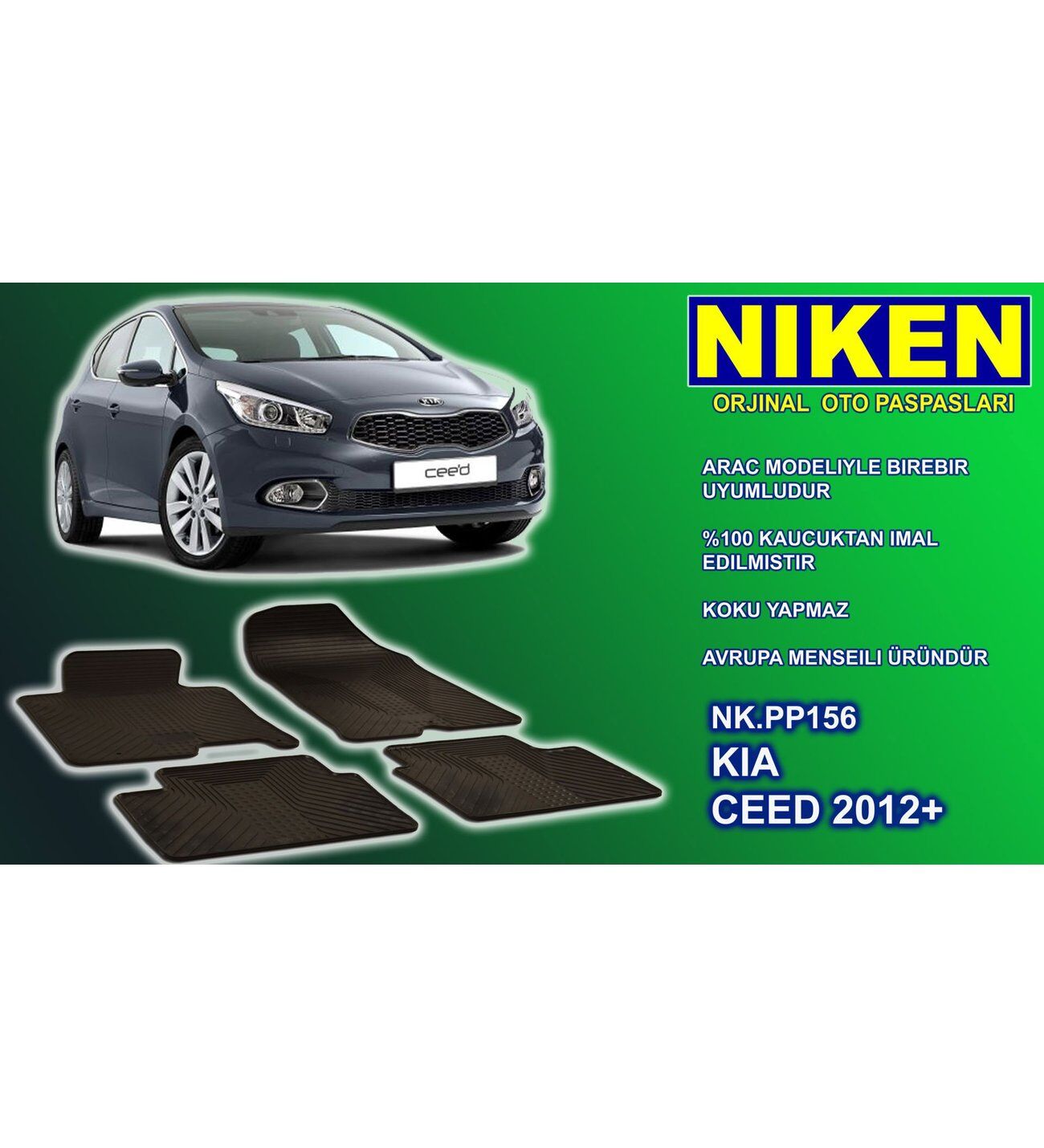 Kia Ceed paspas kauçuk oem germany 2012+ Sonrası NİKEN