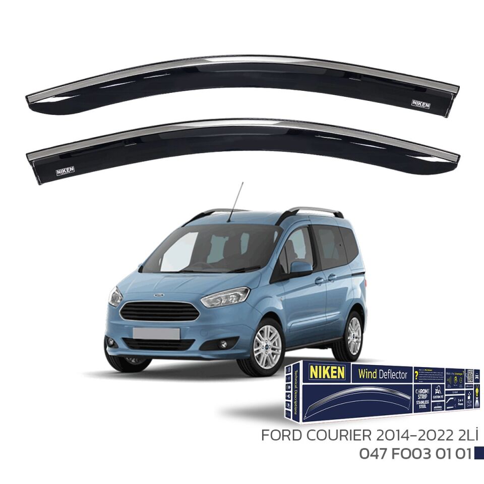 Ford Courier Cam Rüzgarlığı Kromlu 2014+ sonrası uyumlu 2'Li