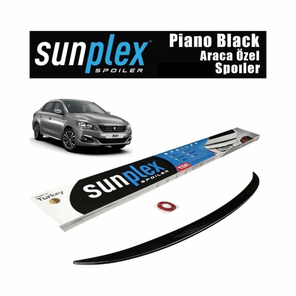 Peugeot 301 Spoiler Piano Black 2012-2021 arası modellere uyumlu Sunplex