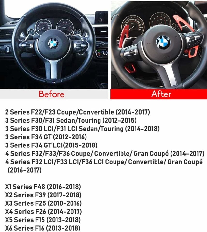 Bmw F48 M Direksiyon F1 Vites Kulakçığı Paddle Shift 2016-2018 arası Kırmızı