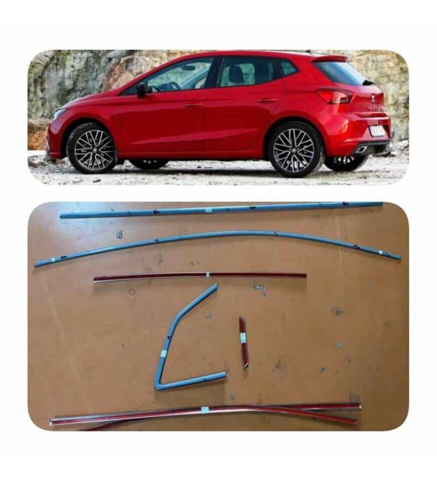 Seat İbiza Uyumlu 14 Parça Krom Cam Çerçeve Çıtası 2017+ Sonrası