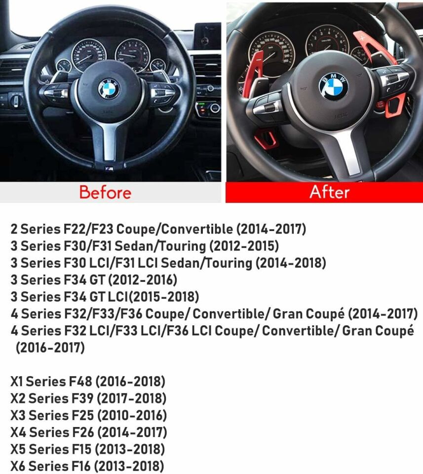 Bmw F30 M Direksiyon F1 Vites Kulakçığı Paddle Shift 2012-2019 arası Kırmızı