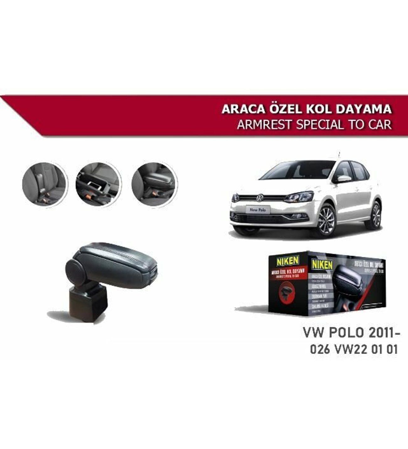 Volkswagen Polo Araca Özel Kol Dayama Kolçak 2009 sonrası Niken