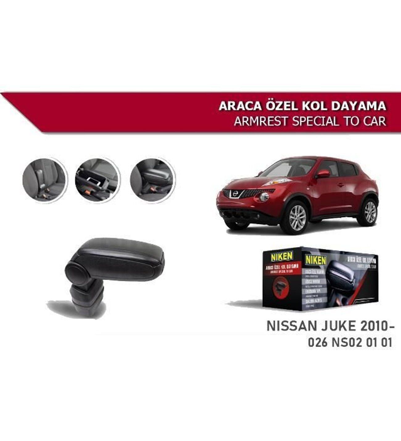 Nissan Juke Araca Özel Kol Dayama Kolçak 2010 ve sonrası Niken
