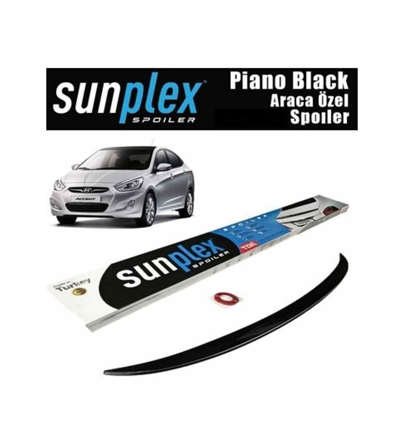 Hyundai Accent Blue Spoiler Piano Black 2011-2018 arası modellere uyumlu Sunplex