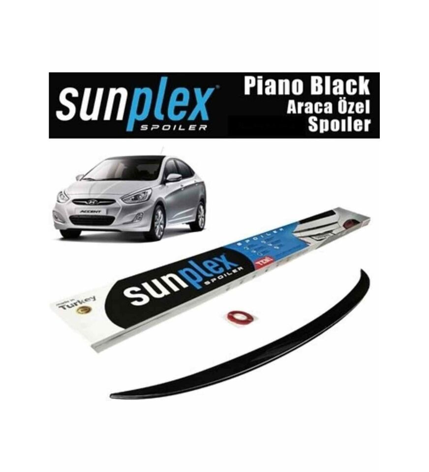 Hyundai Accent Blue Spoiler Piano Black 2011-2018 arası modellere uyumlu Sunplex