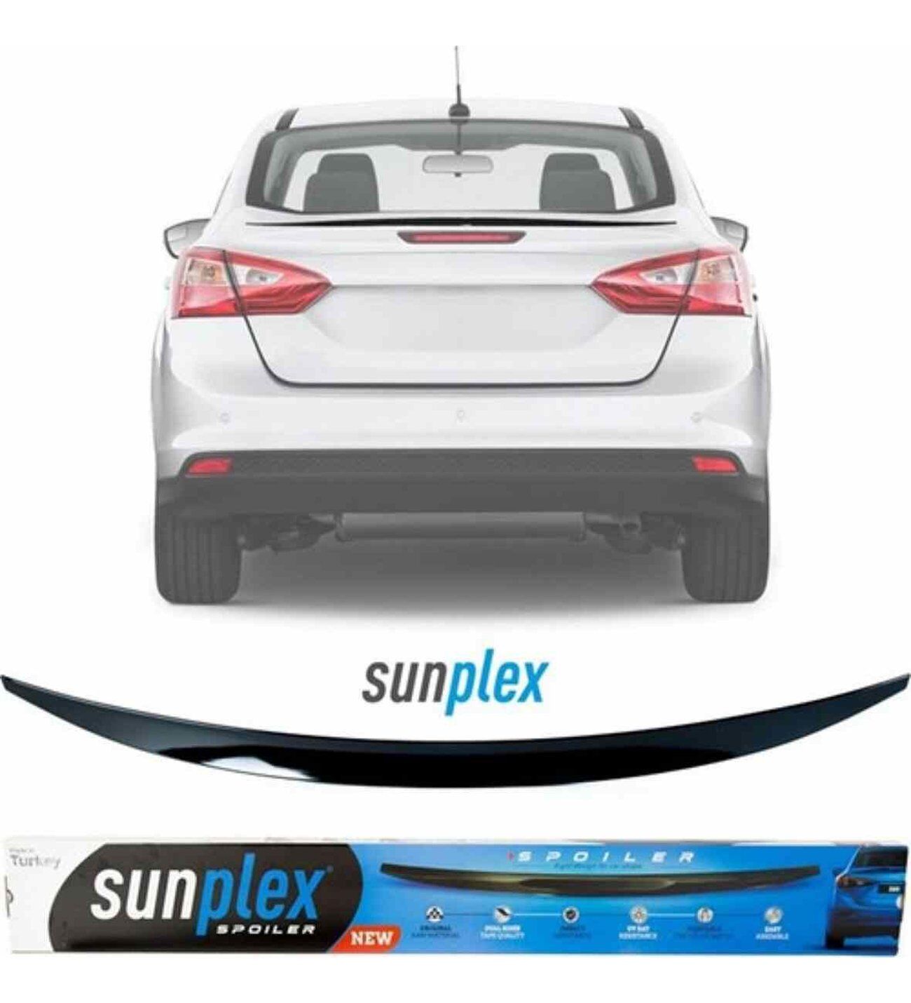 Ford Focus 3-4 Sedan Spoiler Piano Black 2012-2019 arası modellere uyumlu Sunplex