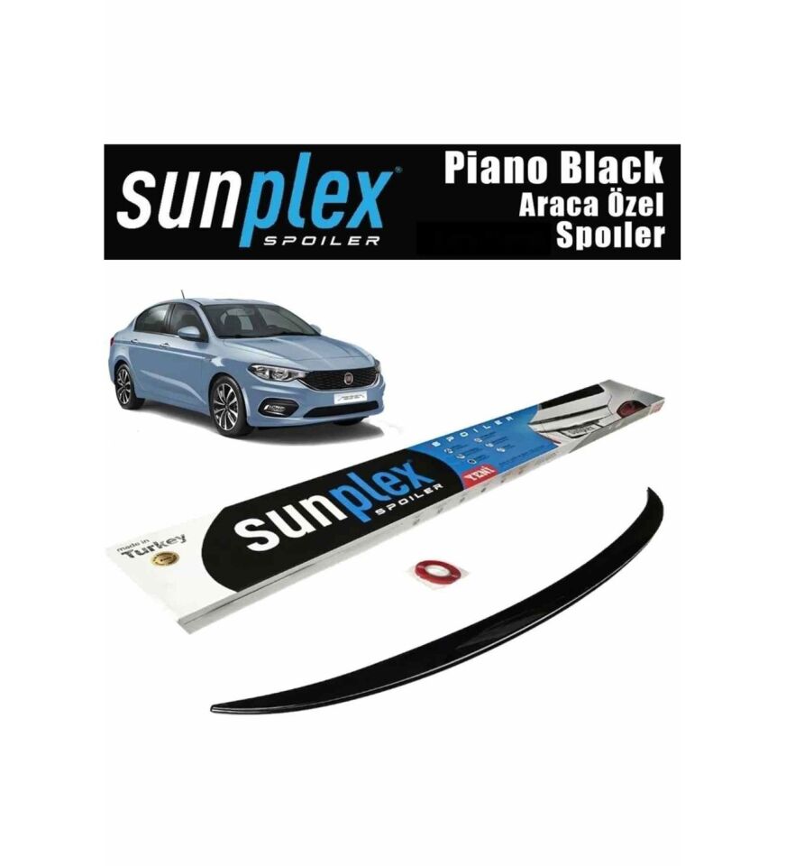 Fiat Egea Spoiler Piano Black 2015-2023 arası modellere uyumlu Sunplex