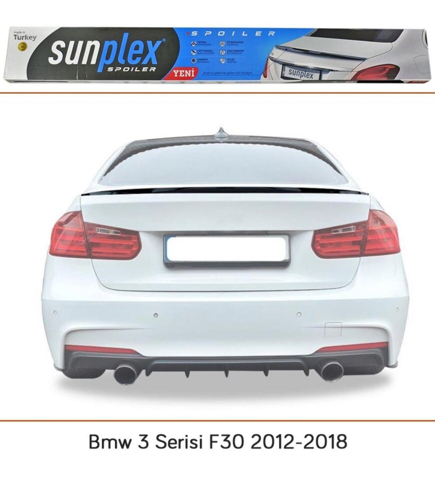 Bmw 3 serisi F30 Spoiler Piano Black 2012-2018 arası modellere uyumlu Sunplex