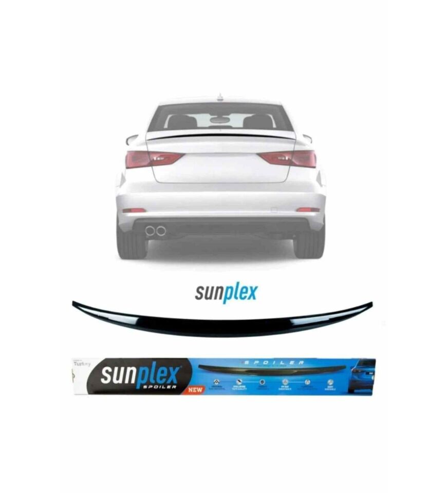 Audi A3 Sedan Spoiler Piano Black 2013-2019 arası modellere uyumlu Sunplex