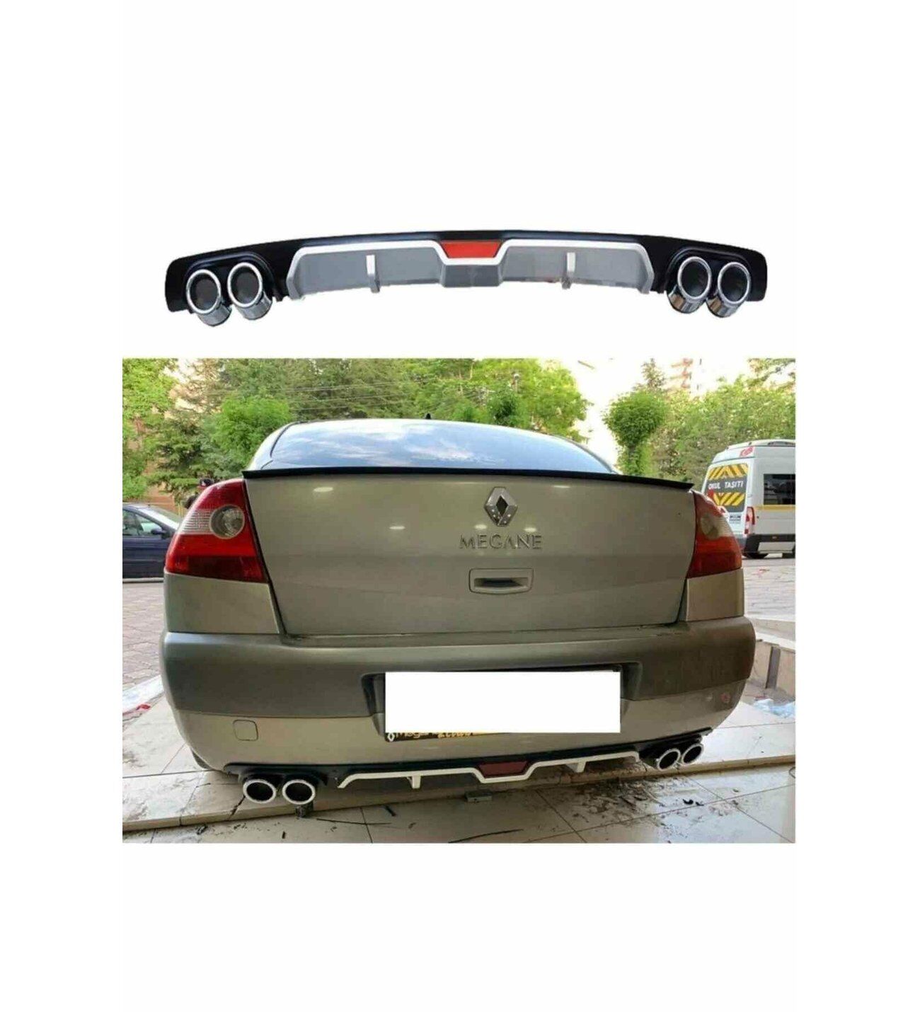 Renault Megane 2 uyumlu üniversal difüzör Gri 2002-2009 arası