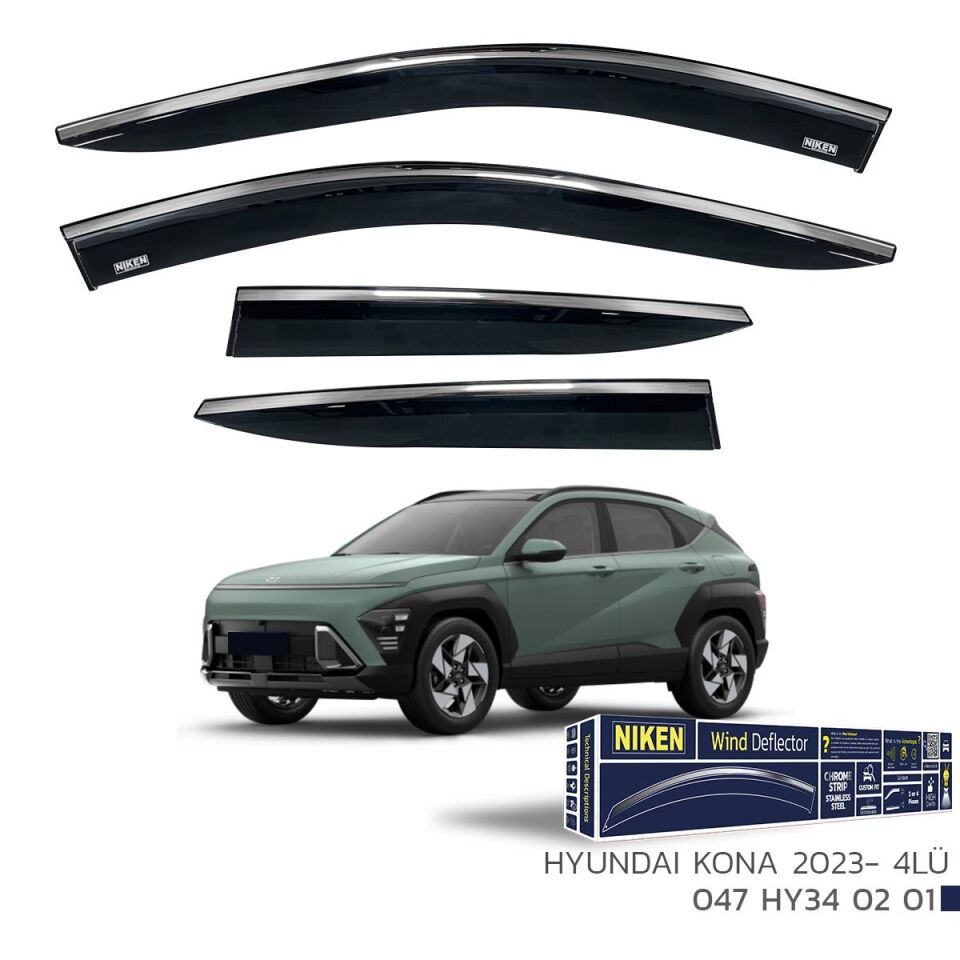 Hyundai Kona Kromlu Cam Rüzgarlığı Niken 2023+ Sonrası Uyumlu