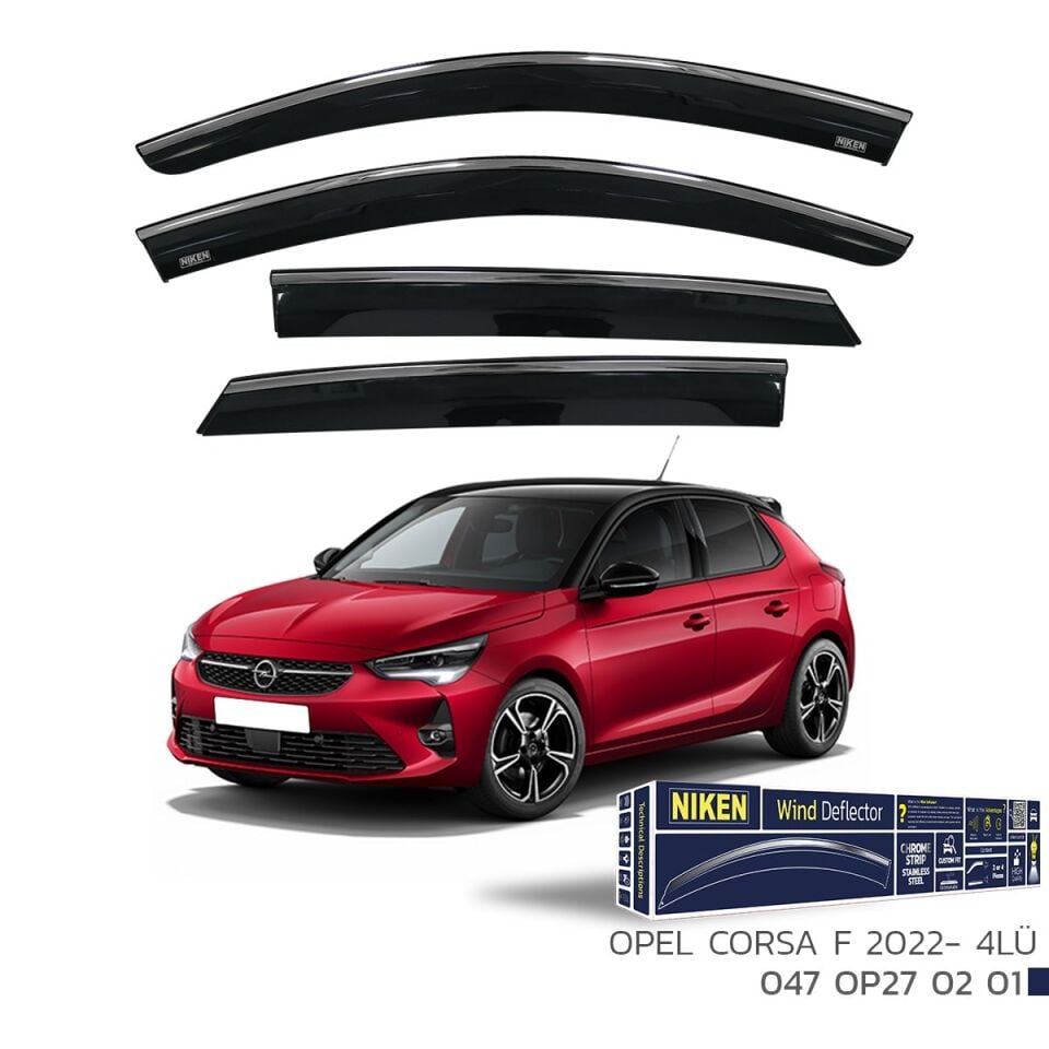 Opel Corsa F Kromlu Cam Rüzgarlığı Niken 2022+ Sonrası Uyumlu