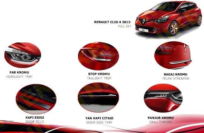 Renault clio 4 hb full krom set 2013-2019 arasi modeller Niken