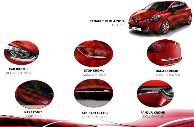 Renault clio 4 hb full krom set 2013-2019 arasi modeller Niken